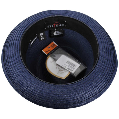 Stefeno Hats | Jonas Toyo Straw Stingy Brim Fedora Hat | 129708 | under | NAVY