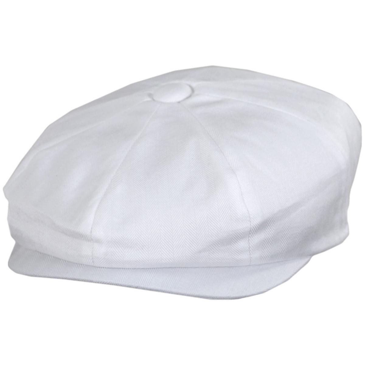 Baskerville Hat Company | Glasbury Cotton Herringbone Newsboy Cap | 167681 | lead | TAUPE