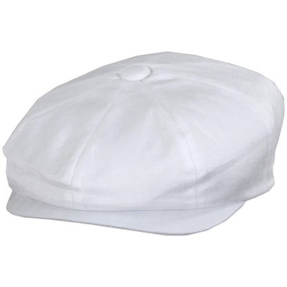 Baskerville Hat Company | Glasbury Cotton Herringbone Newsboy Cap | 167681 | lead | TAUPE