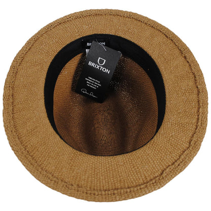BRIXTON HATS | Roma Bangora Straw Fedora Hat | 128362 | under | COFFEE
