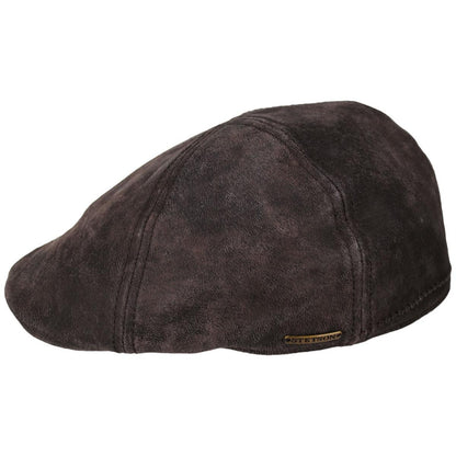 Stetson | Distressed Pigskin Leather Pub Ivy Cap | 160196 | profile | BROWN