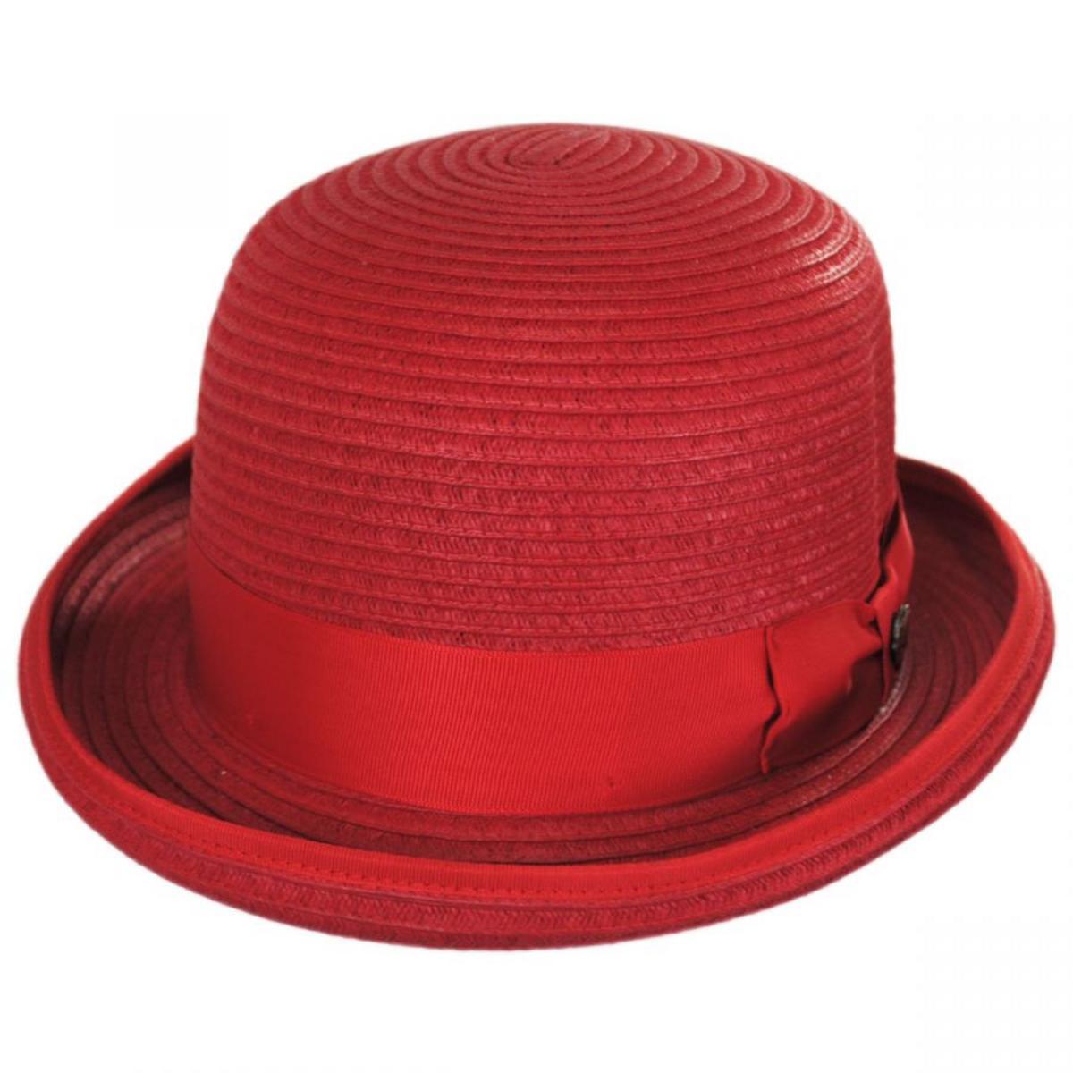 Bigalli | Kanye Toyo Straw Bowler Hat | 129228 | lead | RED