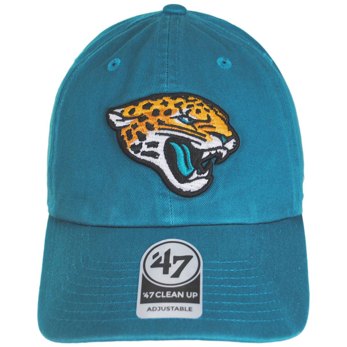 47 Brand | Jacksonville Jaguars NFL Clean Up Strapback Baseball Cap Dad Hat | 203490 | front | TEAL