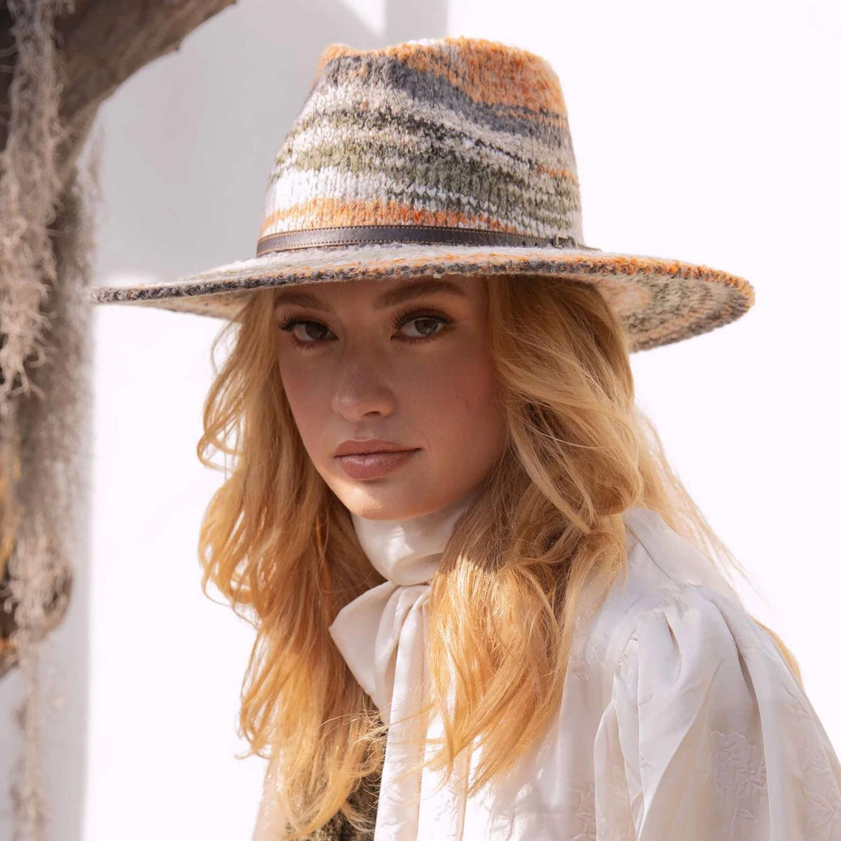 San Diego Hat Company | Mirage Knit Fedora Hat | 108665 | lsftwo | EARTHTONES