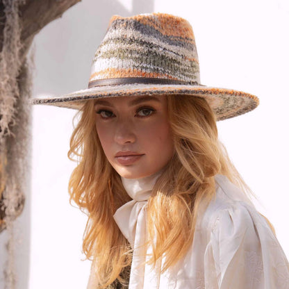 San Diego Hat Company | Mirage Knit Fedora Hat | 108665 | lsftwo | EARTHTONES