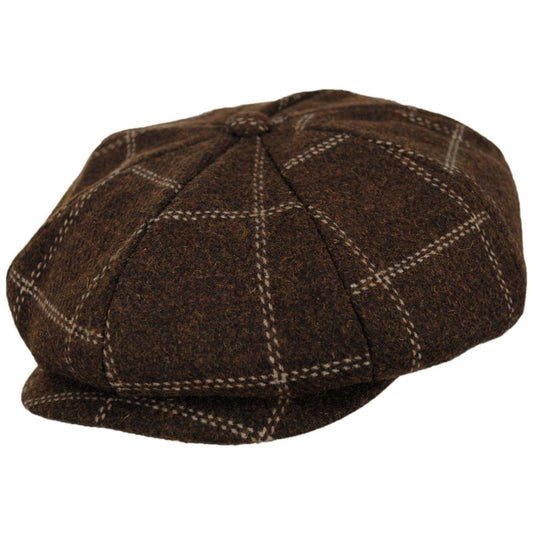 BRIXTON HATS | Brood Baggy Plaid Wool Blend Newsboy Cap | 161505 | lead | COPPER/TAN