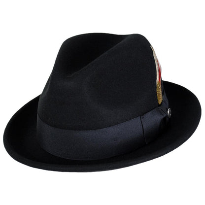 Jaxon Hats | Wholesale Blues Crushable Wool Felt Trilby Fedora Hat B2B Pre-Pack