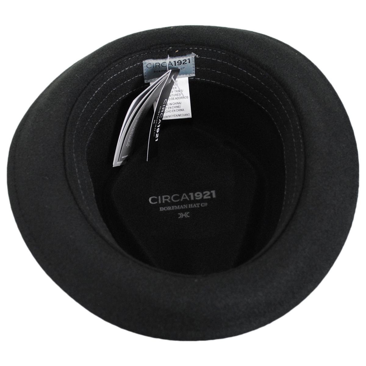 Dorfman Pacific | Clubber ProvatoKnit Diamond Crown Fedora Hat | 130427 | under | BLACK