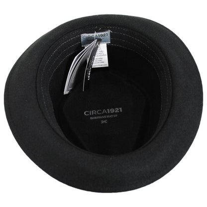Dorfman Pacific | Clubber ProvatoKnit Diamond Crown Fedora Hat | 130427 | under | BLACK