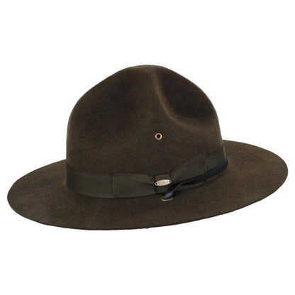 Scala | Wool Campaign Hat with Adjustable Chin Strap | 190121 | profile | OLIVE