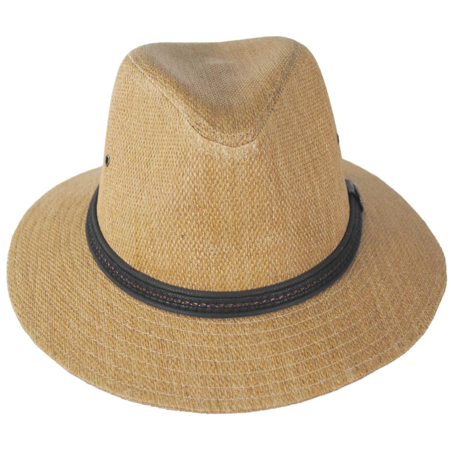 Panama Jack | Tulum Toyo Straw Safari Fedora Hat | 126355 | front | TEA