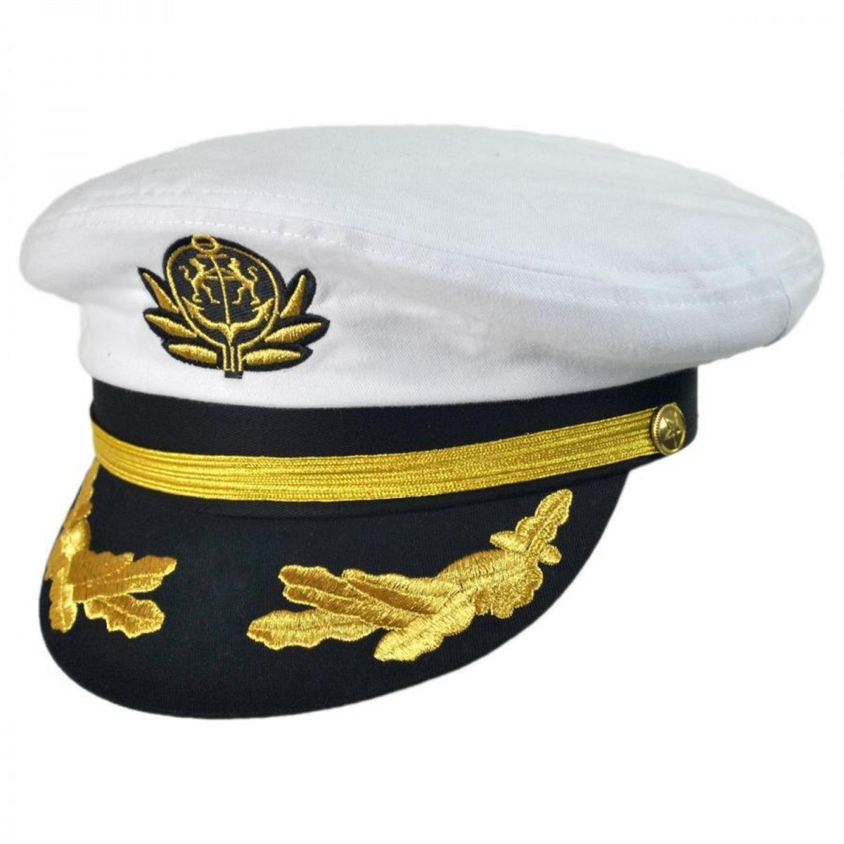 Village Hat Shop | Wholesale Deluxe Adjustable Yacht Captain Cap B2B Pre-Pack | B2B180500 | lead | WHITE
