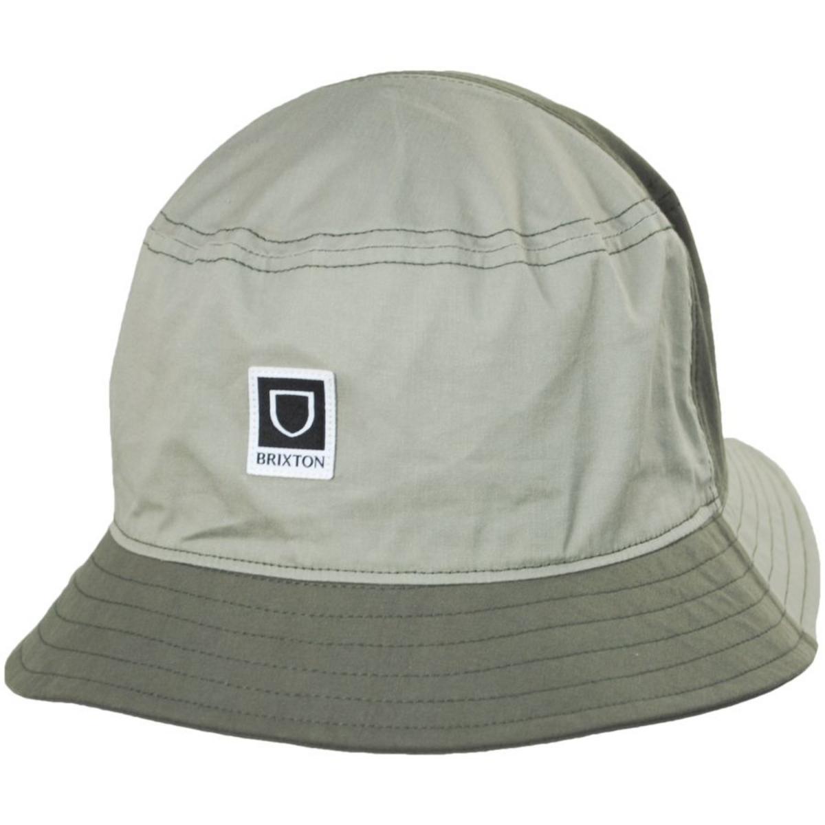 BRIXTON HATS | Beta Color Block Cotton Bucket Hat | 185545 | lead | MINERAL GREY/OLIVE SURPLUS