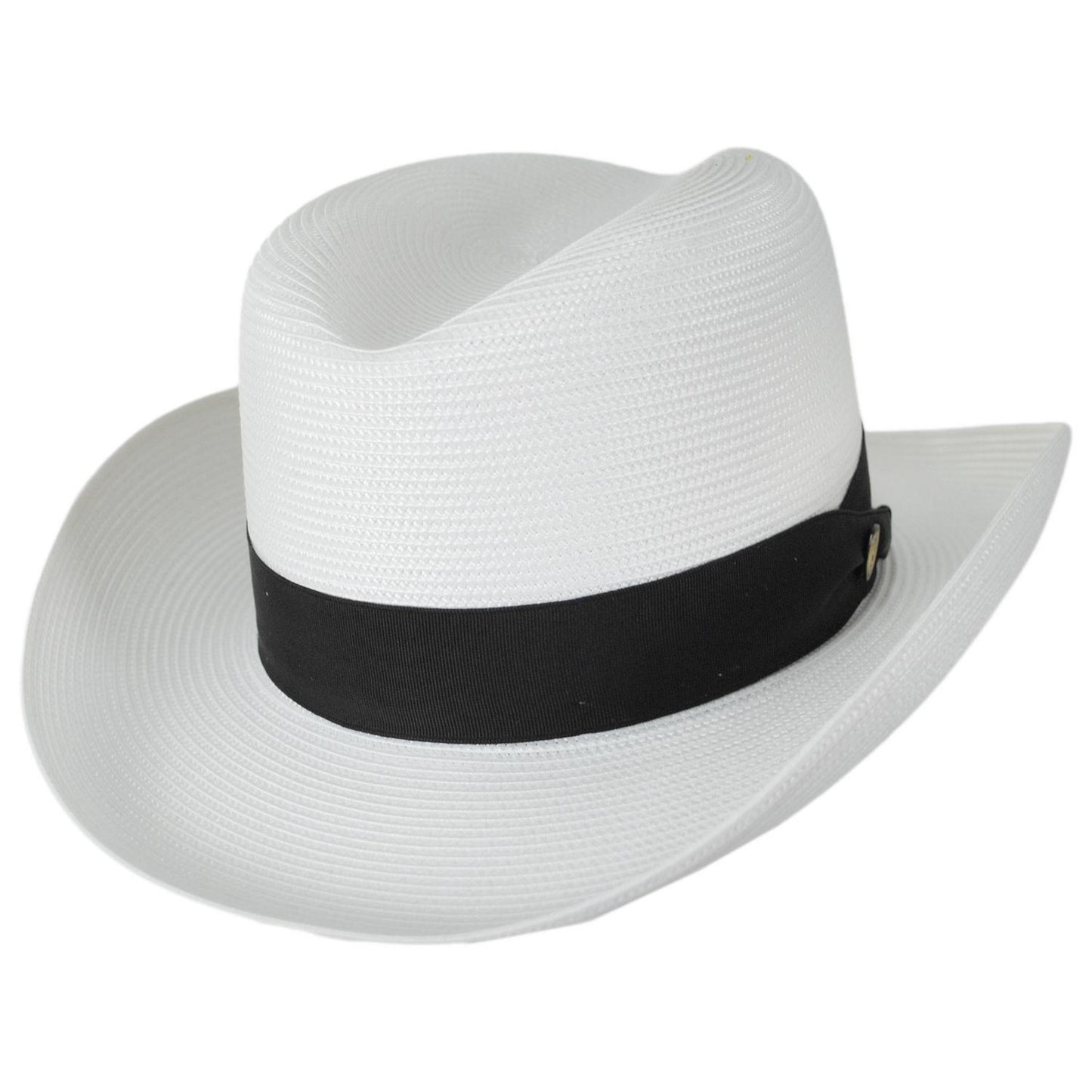 Stetson | El Dorado Florentine Milan Straw Homburg Hat | 127074 | lead | WHITE