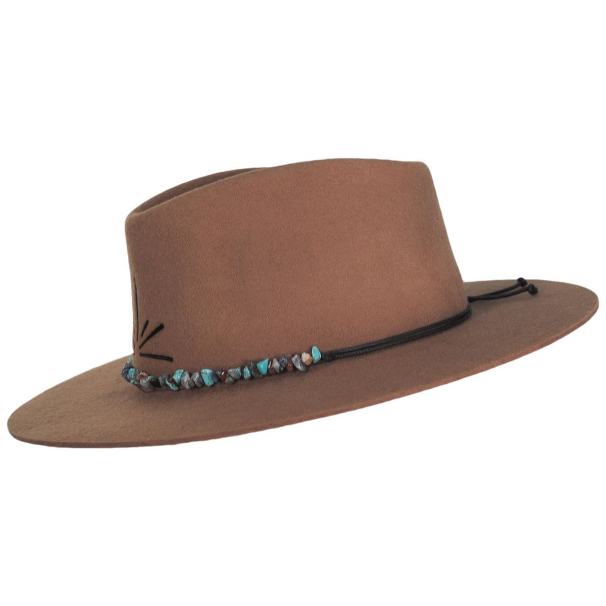 Bigalli | Inti Wool Felt Rancher Fedora Hat | 131443 | profile | CARAMEL