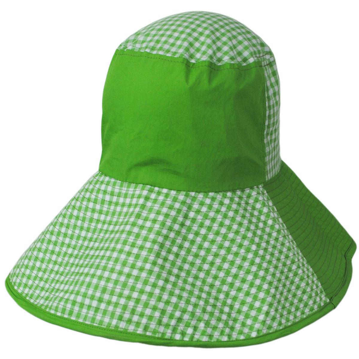 BRIXTON HATS | Maddie Color Block Cotton Sun Hat | 402611 | lead | SUN GREEN