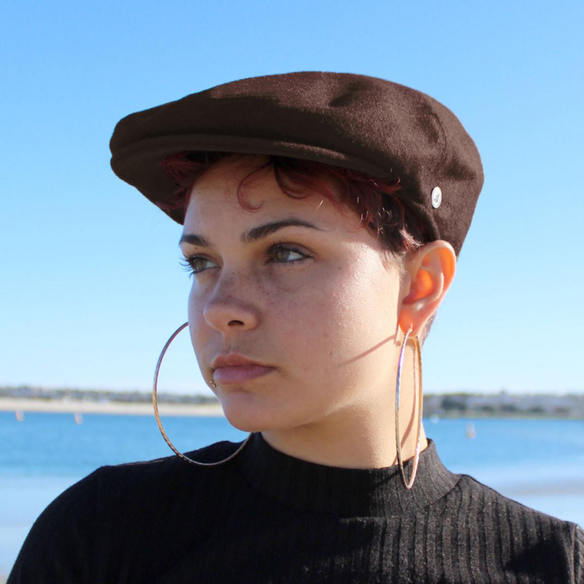 Jaxon Hats | Harlem Wool Blend Ivy Cap | 167733D | lsfone | CHOCOLATE BROWN