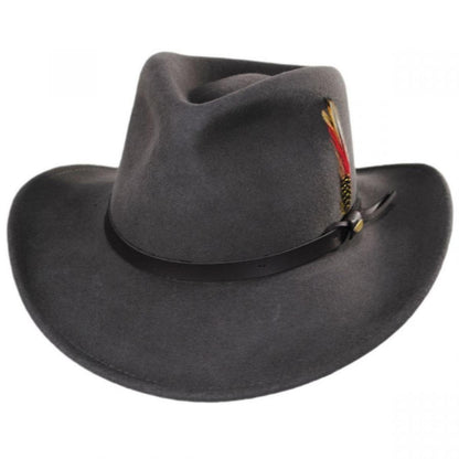Scala | Dakota Wool Crushable Outback Hat | 130443 | lead | GREY