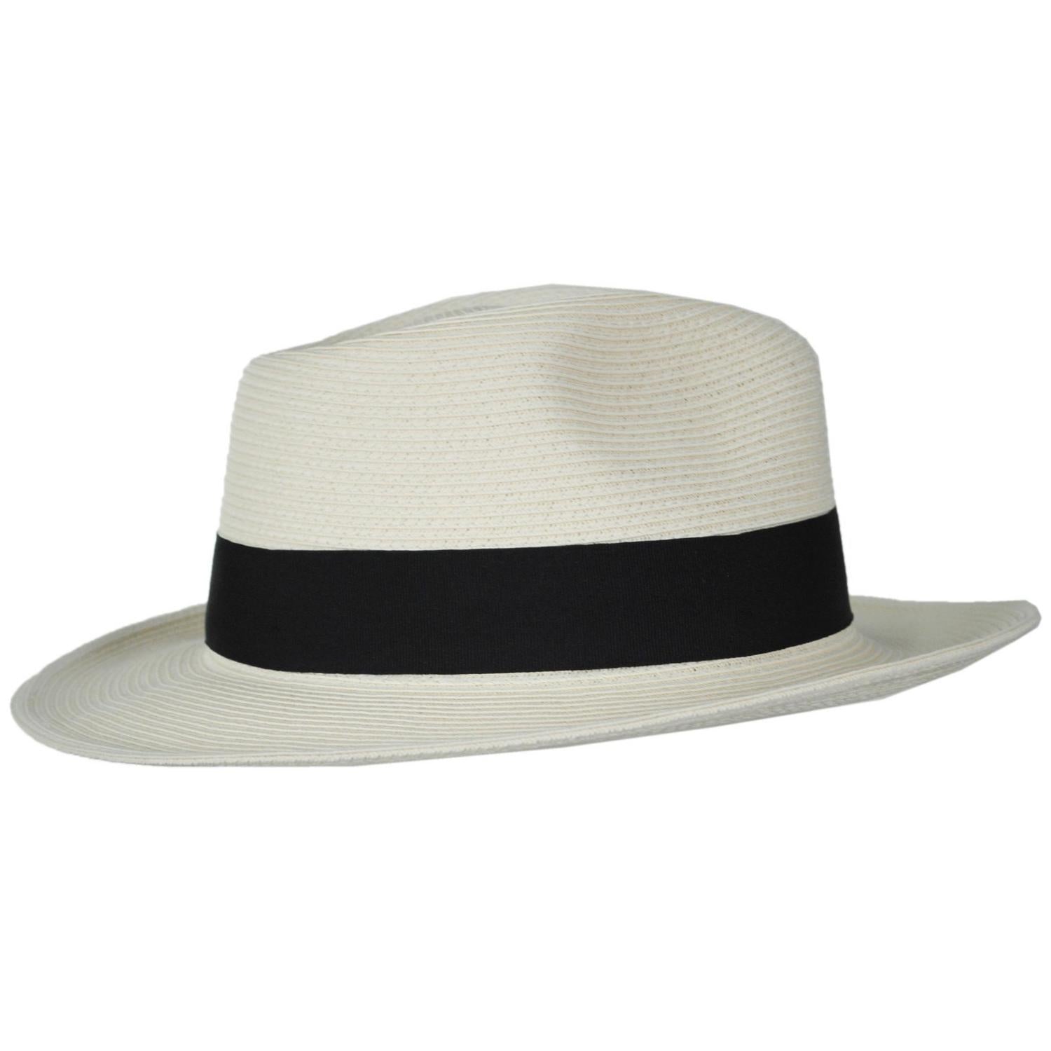 Jaxon Hats | Summer C-Crown Toyo Straw Fedora Hat | 129010 | profiletwo | IVORY