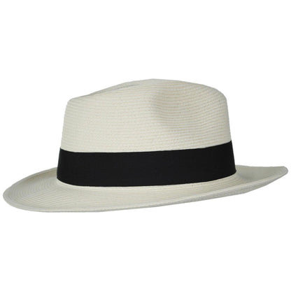 Jaxon Hats | Summer C-Crown Toyo Straw Fedora Hat | 129010 | profiletwo | IVORY
