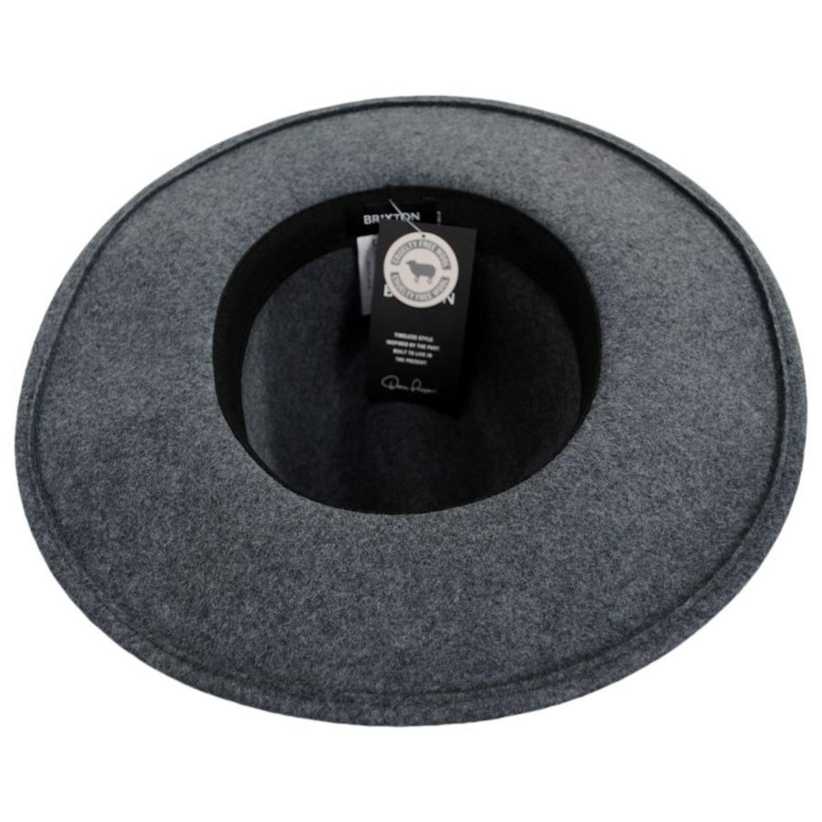 BRIXTON HATS | Field Proper Wool Felt Fedora Hat - Dark Heather Grey | 135647DHG | under | DARK HEATHER GREY