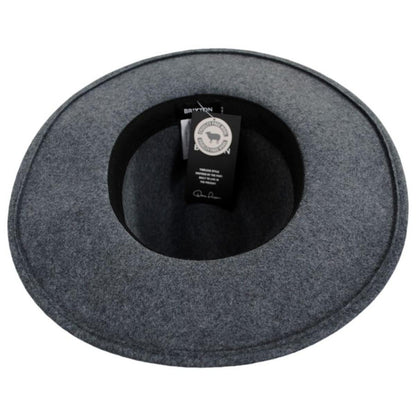 BRIXTON HATS | Field Proper Wool Felt Fedora Hat - Dark Heather Grey | 135647DHG | under | DARK HEATHER GREY