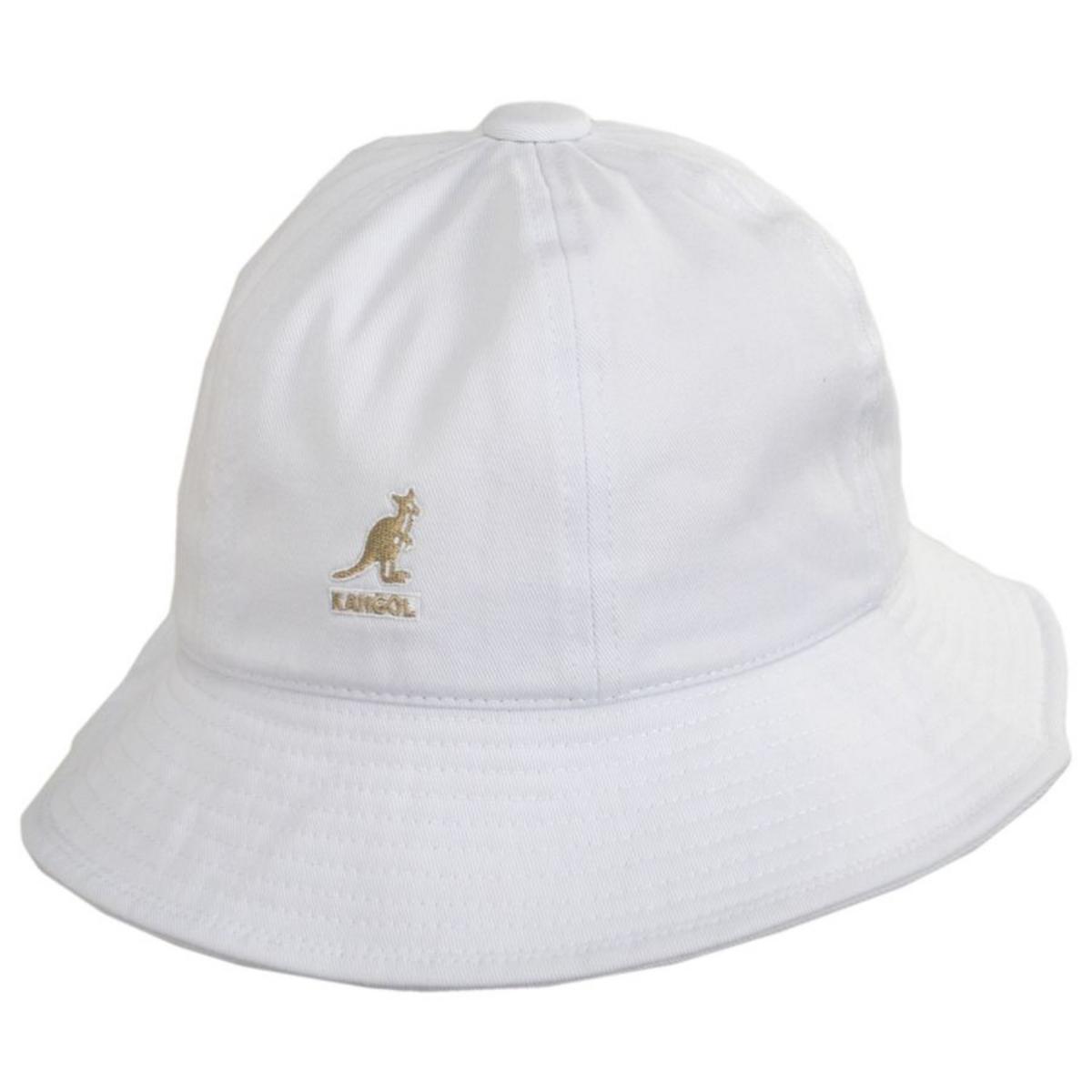 Kangol | Washed Cotton Casual Bucket Hat | 185804 | lead | WHITE
