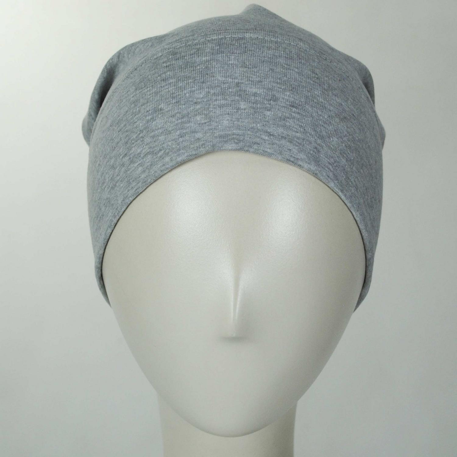 Slumbercap | Slouchy Cotton Blend Beanie Hat | 500898 | front | HEATHER GREY