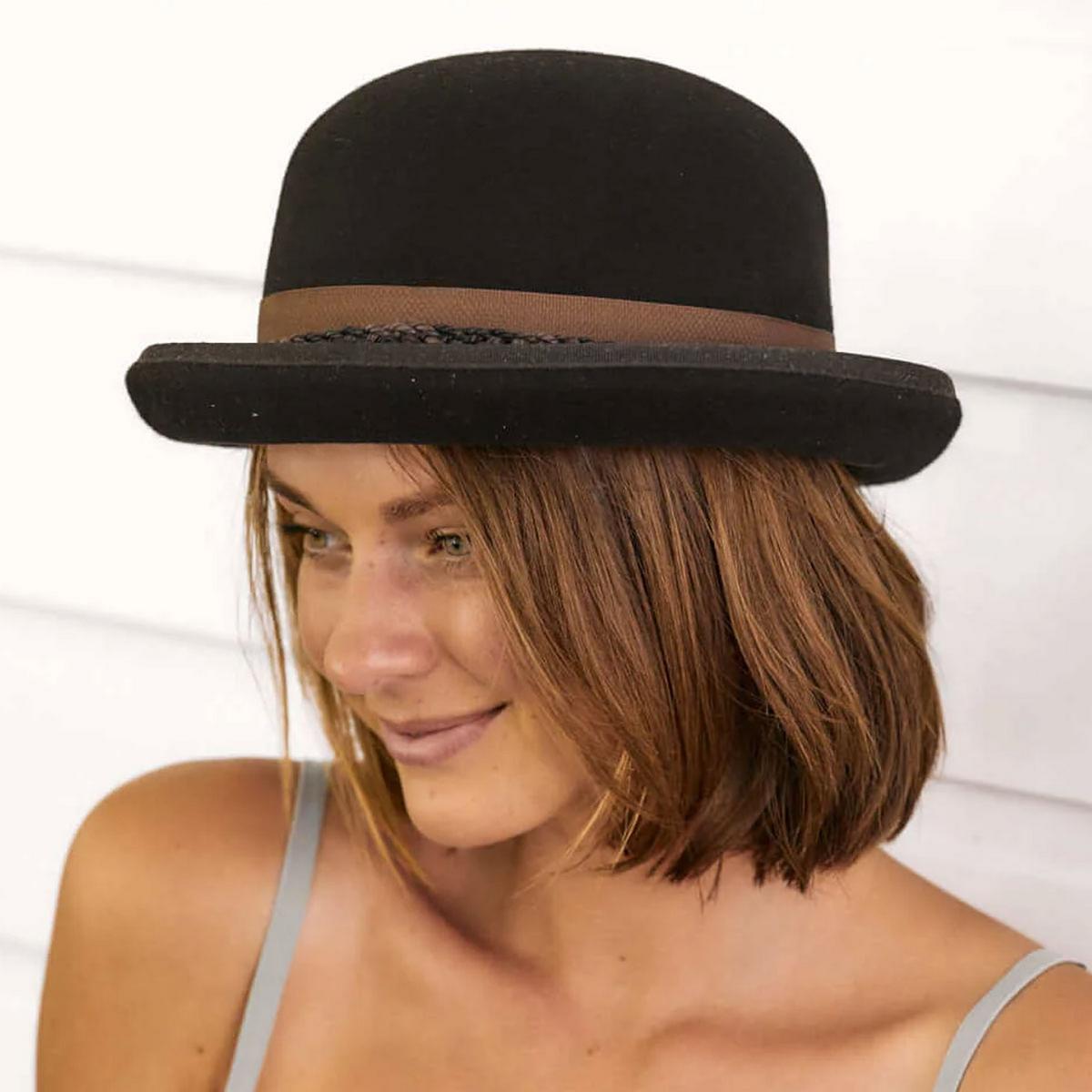 Conner | Steampunk Wool Felt Bowler Hat | 130908 | lsfone | BLACK
