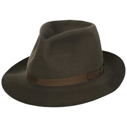 Stefeno Hats | Dalton Rollable Fur Felt Shapeable Open Crown Fedora Hat | 136008 | lead | TAN