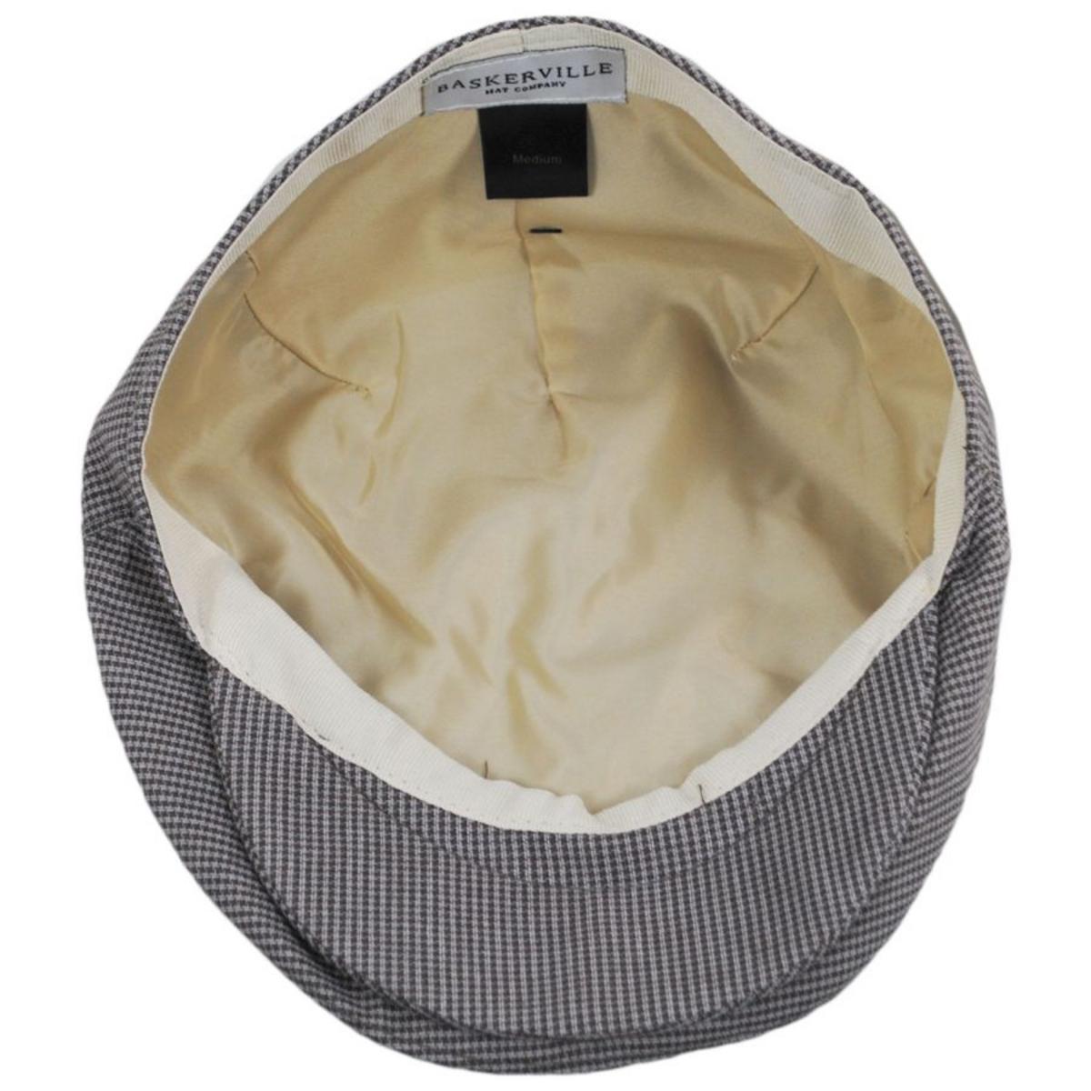 Baskerville Hat Company | Talbot Cotton Micro Houndstooth Ivy Cap | 167676 | under | CHARCOAL