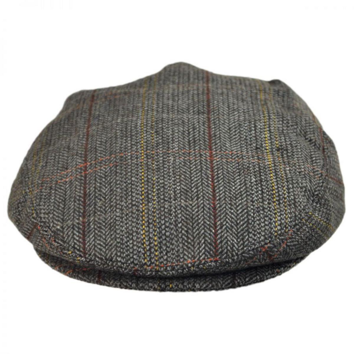 Jaxon Hats | Tweed Wool Blend Ivy Cap | 167752 | front | BROWN/GREY