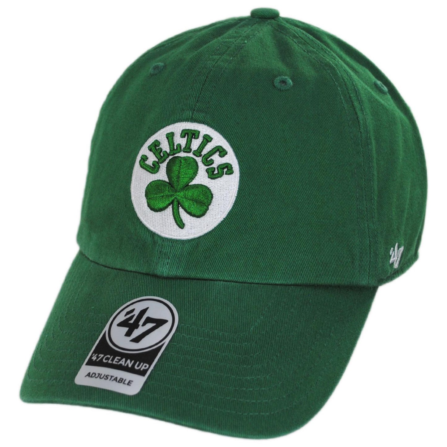 47 Brand | Boston Celtics NBA Clean Up Strapback Baseball Cap Dad Hat | 203951 | lead | KELLY GREEN