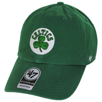 47 Brand | Boston Celtics NBA Clean Up Strapback Baseball Cap Dad Hat | 203951 | lead | KELLY GREEN