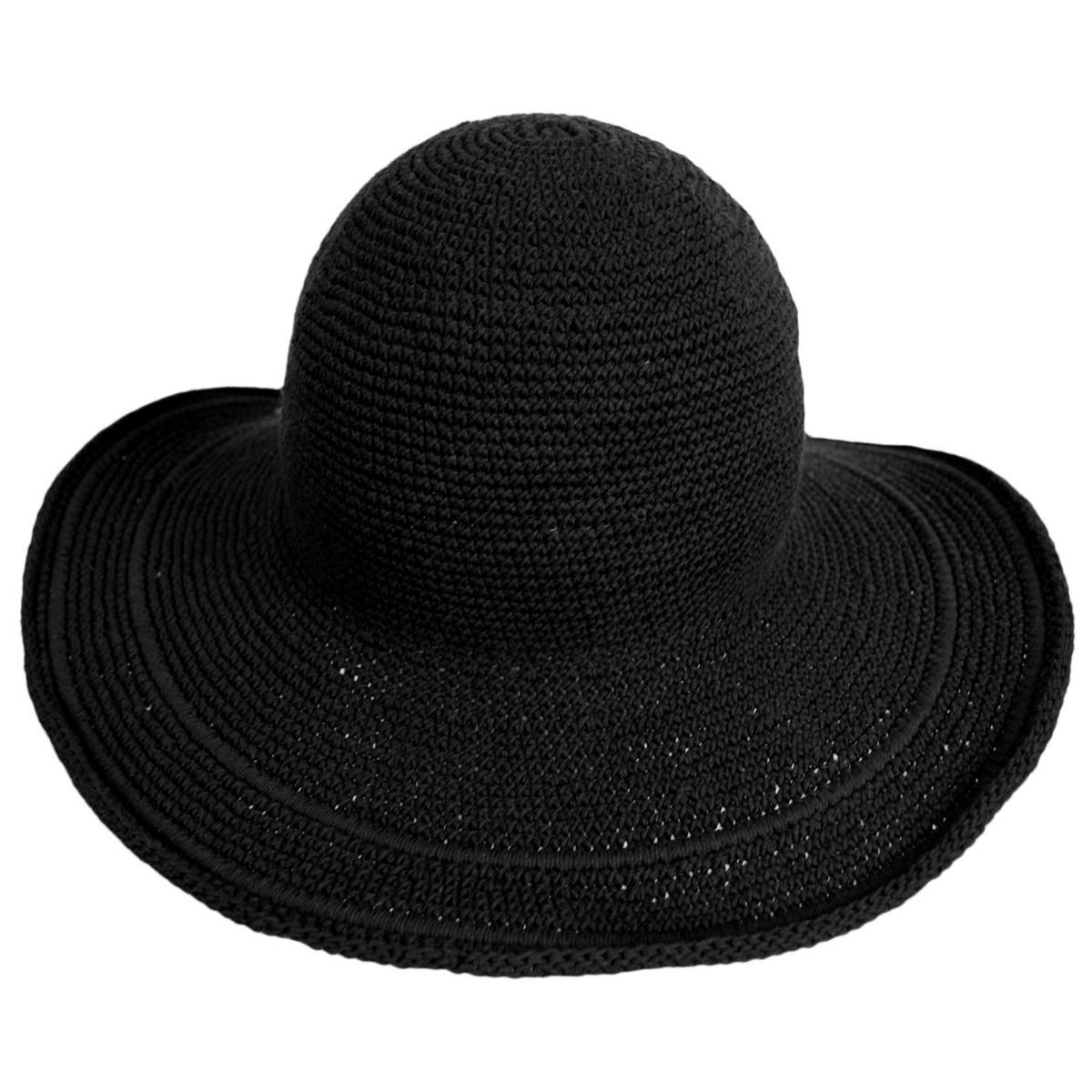 San Diego Hat Company | Bali Cotton Crochet Sun Hat  | 108934 | front | BLACK