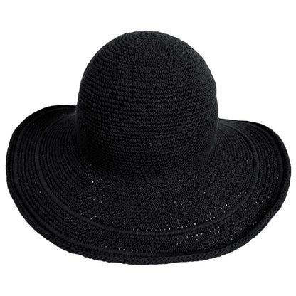 San Diego Hat Company | Bali Cotton Crochet Sun Hat  | 108934 | front | BLACK