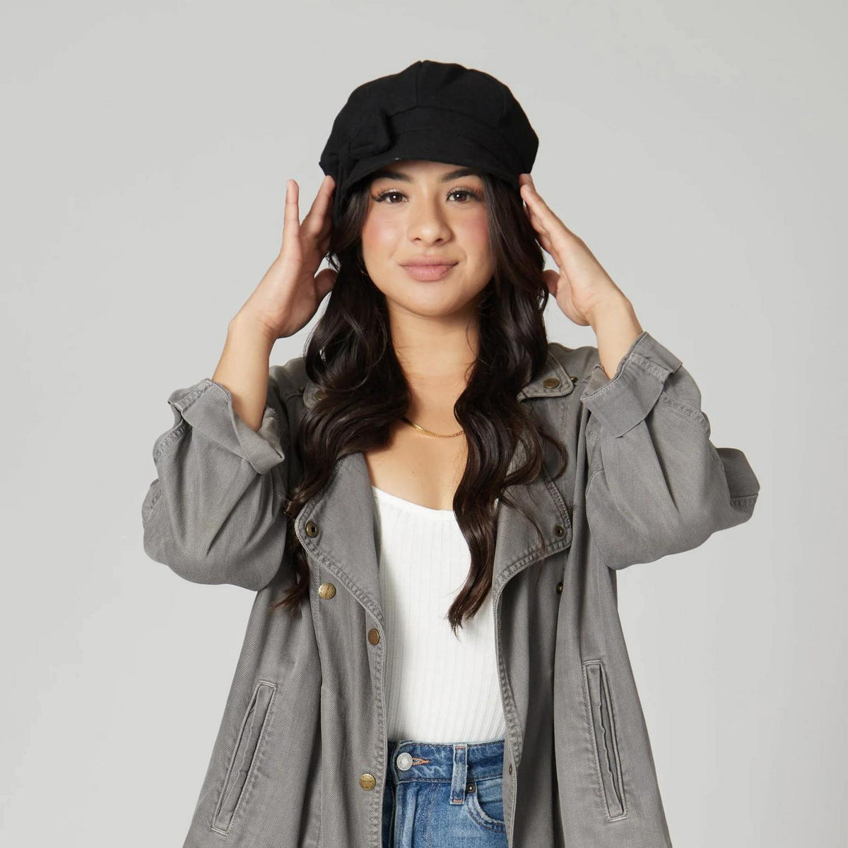 San Diego Hat Company | Side Bow Wool Newsboy Cap | 108669 | lsfone | BLACK