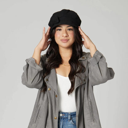 San Diego Hat Company | Side Bow Wool Newsboy Cap | 108669 | lsfone | BLACK