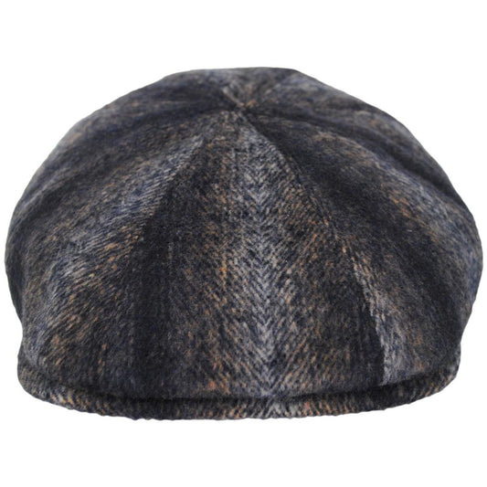 Bailey 1922 | Chadwick Striped Newsboy Cap | 167232 | front | DARK BLUE