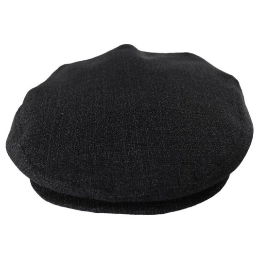 Baskerville Hat Company | Branson Tweed Wool Ivy Cap | 167659 | front | BLACK