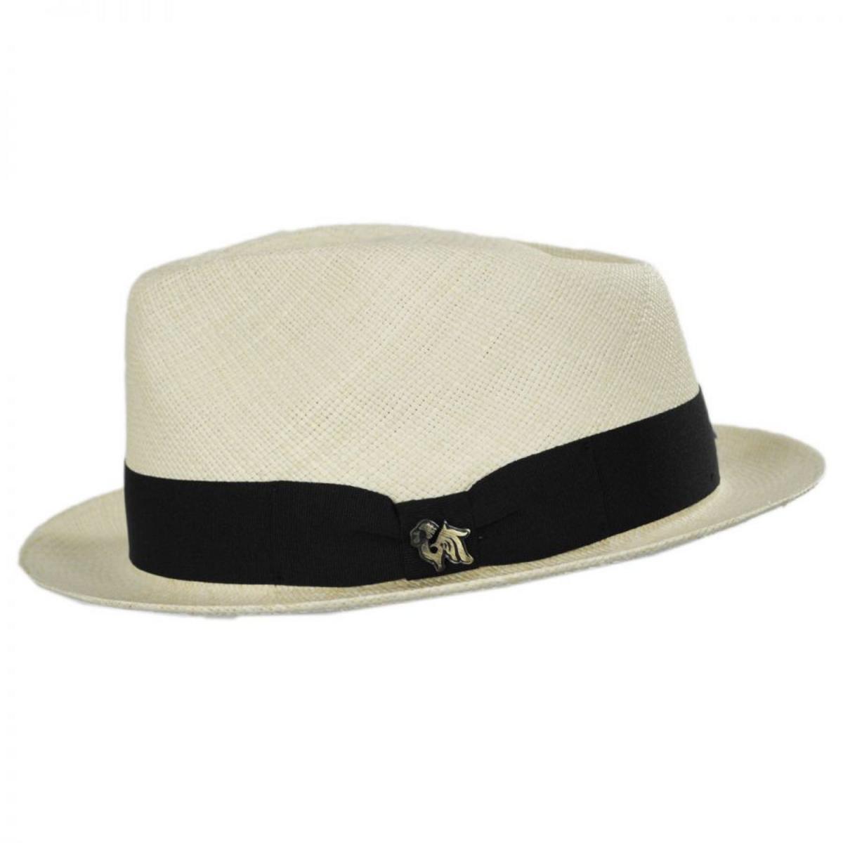 Bigalli | Boston Panama Straw Trilby Fedora Hat | 129202 | profile | NATURAL