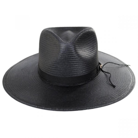 Stetson | JW Marshall Shantung Straw Western Hat | 127017 | front | BLACK