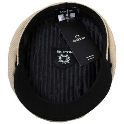 BRIXTON HATS | Cotton Stripe Fiddler Fisherman Cap | 181308 | under | KHAKI STRIPE/WASHED BLACK