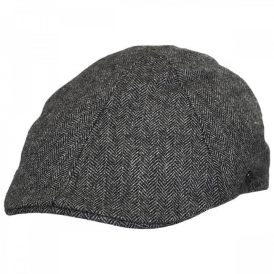 Jaxon Hats | Herringbone Wool Blend Duckbill Ivy Cap | 167552 | lead | GREY