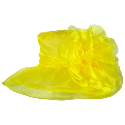 Sophia | Flower Clip Organza Dress Hat | 122910 | profile | YELLOW