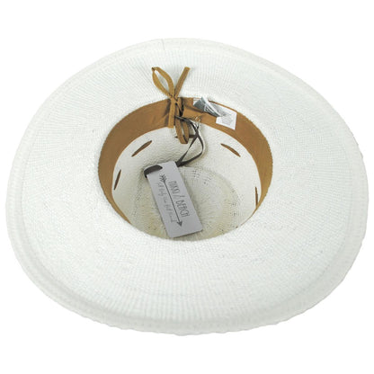 NIKKI BEACH | Exuma Bangora Straw Fedora Hat | 102671 | under | WHITE/BROWN