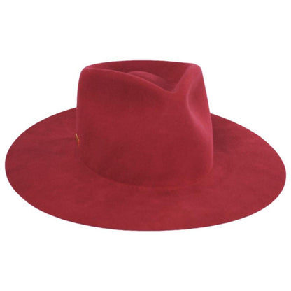 Betmar | Georgia Wide Brim Wool Felt Fedora Hat | 123173 | lead | RUSTIC RED