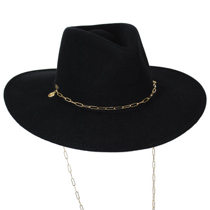 Scala | Candace Wool Felt Fedora Hat | 123494 | lead | BLACK