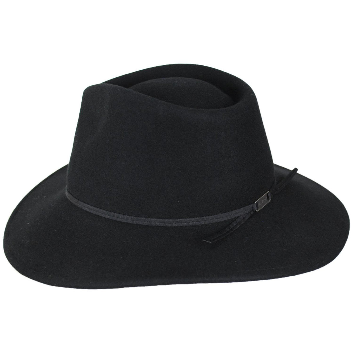 BRIXTON HATS | Juniper Packable Wool Felt Fedora Hat | 123935 | profile | BLACK