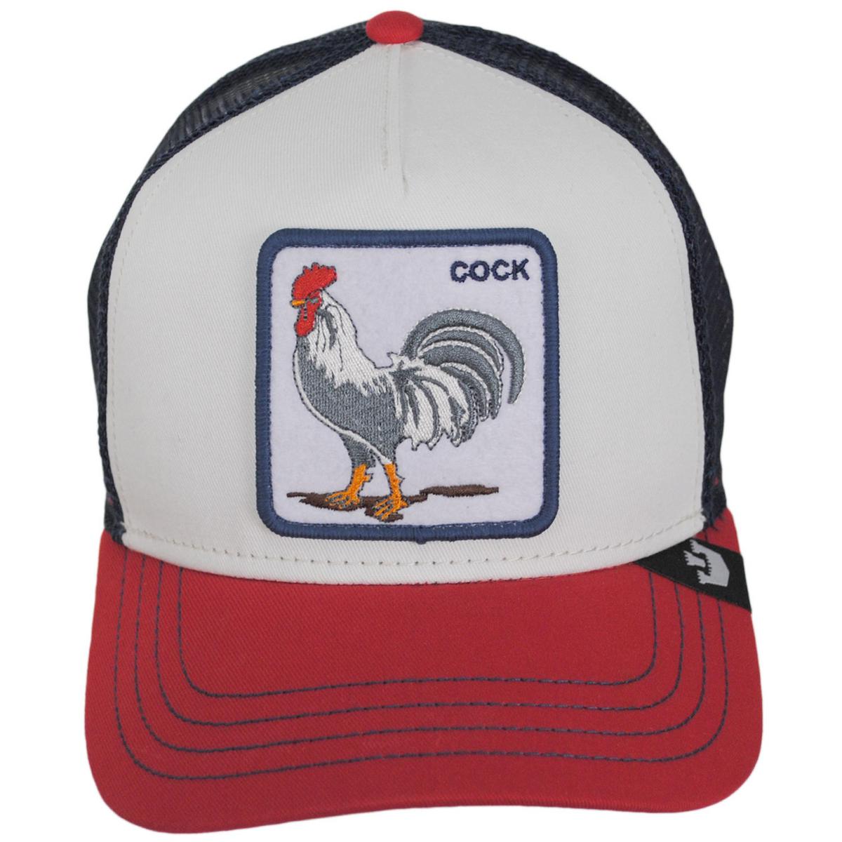Goorin Bros | Cock Mesh Trucker Snapback Baseball Cap | 200441RWB | front | WHITE
